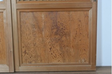 ヴィンテージ建具　昭和後期　組子の意匠が見事なガラス帯戸4枚セット　(R-088068)