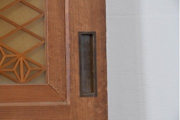 ヴィンテージ建具　昭和後期　組子の意匠が見事なガラス帯戸4枚セット　(R-088068)
