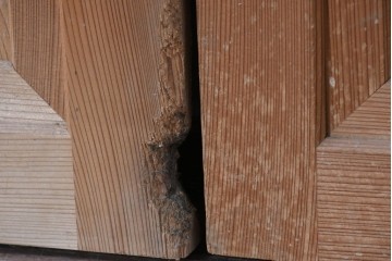 ヴィンテージ建具　昭和後期　組子の意匠が見事なガラス帯戸4枚セット　(R-088068)