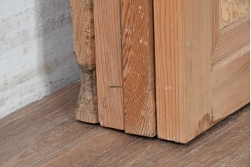 ヴィンテージ建具　昭和後期　組子の意匠が見事なガラス帯戸4枚セット　(R-088068)