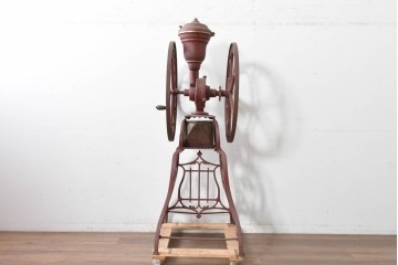 【簡易リペア限定品】　アメリカアンティーク　希少!!　C.H. Woodruff & Co.(Woodruff & Edwards)　エルジン・ナショナル(Elgin National)鋳鉄製の大型コーヒーミル　(R-088072)