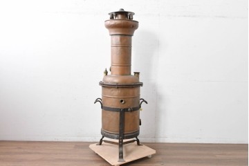 【簡易リペア限定品】　フランスアンティーク　希少!!　ディスプレイにおすすめ!!　ずっしりとした銅製の大型ワイナリーボイラー　(R-088073)