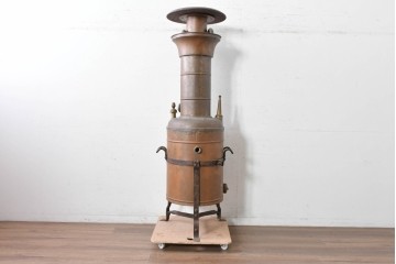 【簡易リペア限定品】　フランスアンティーク　希少!!　特許プレート付き　ディスプレイにおすすめの銅製大型ワイナリーボイラー　(R-088074)