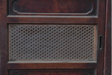 和製アンティーク　上手物!!　明治期から大正期　前面欅(ケヤキ)材　玉杢　3尺　組子入り引き戸のサイドボード　(R-088078)
