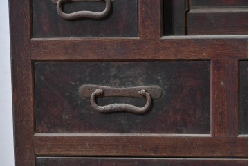 和製アンティーク　上手物!!　明治期から大正期　前面欅(ケヤキ)材　3尺　玉杢が美しい水屋箪笥サイドボード　(R-088079)