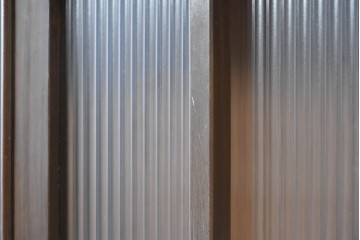 和製ヴィンテージ　モールガラス入り扉の本箱　(R-088082)