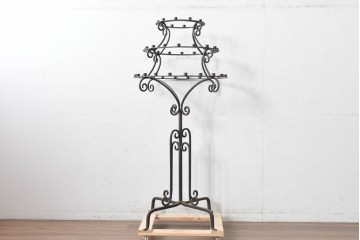ヨーロッパヴィンテージ　ロートアイアン　特大サイズのキャンドルスタンド(R-088085)