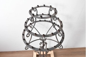 ヨーロッパヴィンテージ　ロートアイアン　特大サイズのキャンドルスタンド(R-088085)