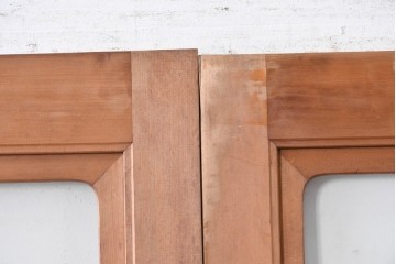 ヴィンテージ建具　昭和後期　上手物!!　大きなガラス面が開放的な大判ガラス戸2枚セット　(R-088101)