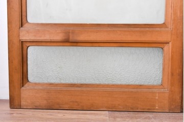 ヴィンテージ建具　昭和後期　上手物!!　大きなガラス面が開放的な大判ガラス戸2枚セット　(R-088101)