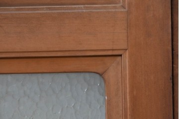 ヴィンテージ建具　昭和後期　上手物!!　大きなガラス面が開放的な大判ガラス戸2枚セット　(R-088101)