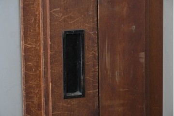 ヴィンテージ建具　昭和後期　上手物!!　大きなガラス面が開放的な大判ガラス戸2枚セット　(R-088101)