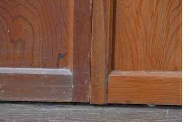 アンティーク建具　昭和初期　すっきりとした印象のガラス戸2枚セット　(R-088104)