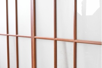アンティーク建具　昭和初期　すっきりとした印象のガラス戸2枚セット　(R-088104)