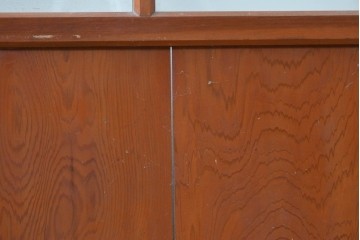 アンティーク建具　昭和初期　すっきりとした印象のガラス戸2枚セット　(R-088104)