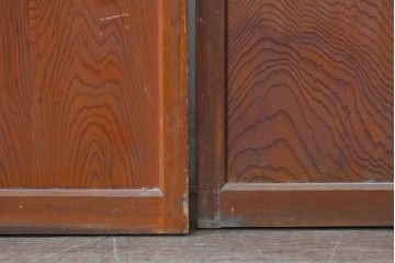 アンティーク建具　昭和初期　すっきりとした印象のガラス戸2枚セット　(R-088105)