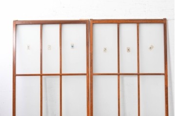 アンティーク建具　昭和初期　すっきりとした印象のガラス戸2枚セット　(R-088105)