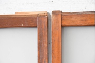 アンティーク建具　昭和初期　すっきりとした印象のガラス戸2枚セット　(R-088105)