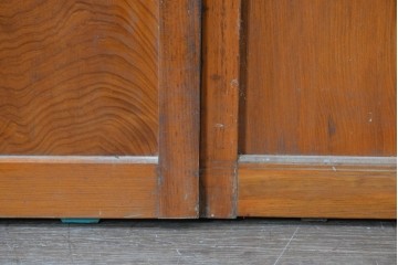 アンティーク建具　昭和初期　すっきりとした印象のガラス戸2枚セット　(R-088105)