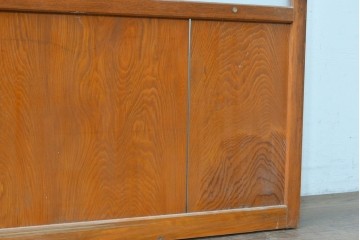 アンティーク建具　昭和初期　すっきりとした印象のガラス戸2枚セット　(R-088105)