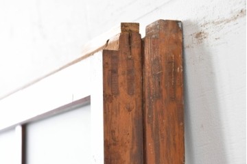 アンティーク建具　昭和初期　すっきりとした印象のガラス戸2枚セット　(R-088105)