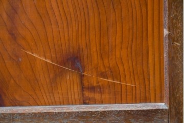 ヴィンテージ建具　昭和中期　大正ロマンの意匠が映えるガラス戸2枚セット　(R-088108)