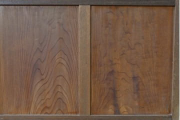 ヴィンテージ建具　昭和中期　大正ロマンの意匠が映えるガラス戸2枚セット　(R-088108)