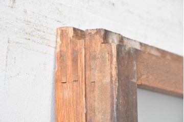 ヴィンテージ建具　昭和中期　大正ロマンの意匠が映えるガラス戸2枚セット　(R-088108)
