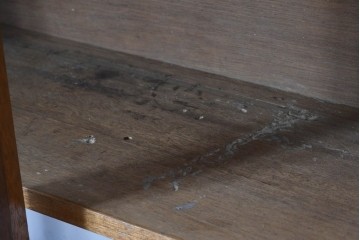 和製ヴィンテージ　木味豊かなシンプルデザインのガラス戸棚　(R-088124)