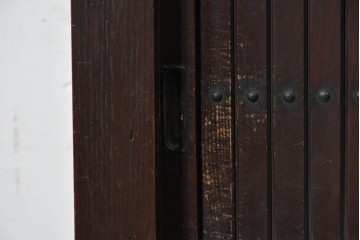 和製アンティーク　明治期　格子戸の意匠が趣深い四尺水屋箪笥サイドボード　(R-088126)
