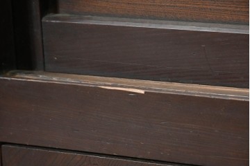 和製アンティーク　明治期　格子戸の意匠が趣深い四尺水屋箪笥サイドボード　(R-088126)