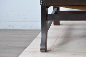 【簡易リペア限定品】　イギリスアンティーク　チェスターフィールドウィングバックチェア　※傷み有り　(R-088130)