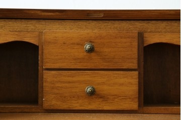 中古　イタリア　高級輸入家具　象嵌入り　曲線美が優雅なライティングビューロー　(R-088137)