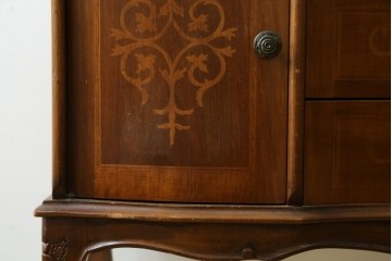 中古　イタリア　高級輸入家具　象嵌入り　曲線美が優雅なライティングビューロー　(R-088137)