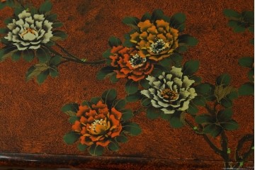 アジアンヴィンテージ　シノワズリ様式　花鳥図が華やかなオリエンタルデザインのサイドボード　(R-088140)