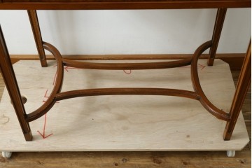 中古　美品　イタリア高級家具　メデア(Medea)　美しい杢目を活かした象嵌細工が魅力的なライティングビューロー　定価約70万円　(R-088147)