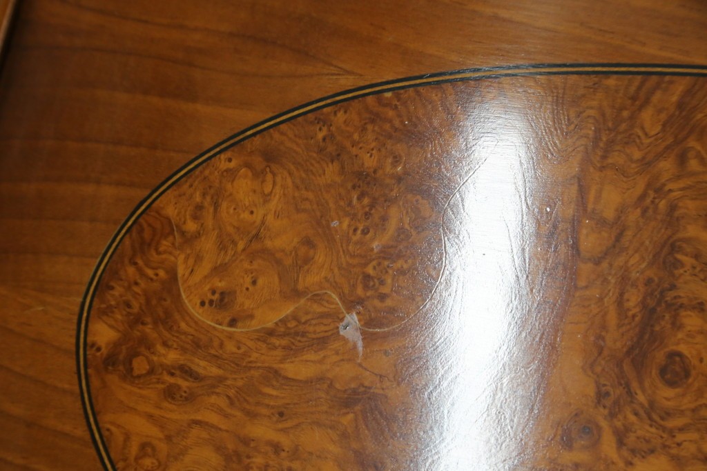 中古　美品　イタリア高級家具　メデア(Medea)　美しい杢目を活かした象嵌細工が魅力的なライティングビューロー　定価約70万円　(R-088147)