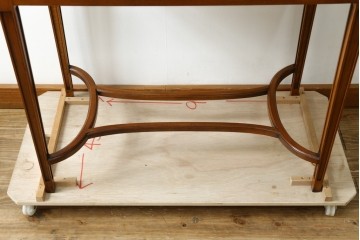 中古　美品　イタリア高級家具　メデア(Medea)　美しい杢目を活かした象嵌細工が魅力的なライティングビューロー　定価約70万円　(R-088147)
