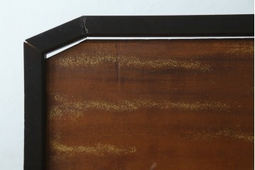 和製ヴィンテージ　井波彫刻　横山一夢刀　荒波を舞う鷲図の彫刻衝立　(R-088148)