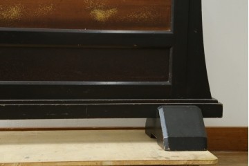 和製ヴィンテージ　井波彫刻　横山一夢刀　荒波を舞う鷲図の彫刻衝立　(R-088148)