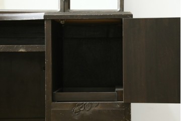 和製ヴィンテージ　軽井沢彫り　薔薇の彫刻が上品な三面鏡ドレッサー　(R-088153)