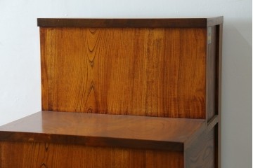 中古　美品　特注品　最高級品　職人手造り　通産大臣指定伝統的工芸品　岩谷堂箪笥　総欅(ケヤキ)材　二段重ね階段箪笥　(R-088154)