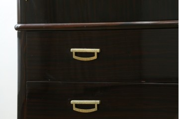 中古　高級品!!　黒檀(コクタン)材　蒔絵入り　内部の仕上げまで丁寧に作りこまれた着物箪笥　定価約200万円　(R-088155)