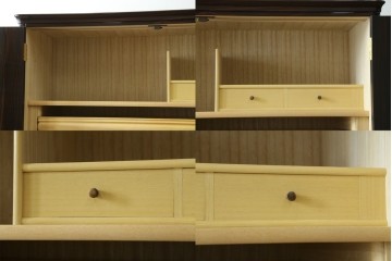 中古　高級品!!　黒檀(コクタン)材　蒔絵入り　内部の仕上げまで丁寧に作りこまれた着物箪笥　定価約200万円　(R-088155)