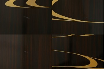 中古　高級品!!　黒檀(コクタン)材　蒔絵入り　内部の仕上げまで丁寧に作りこまれた着物箪笥　定価約200万円　(R-088155)