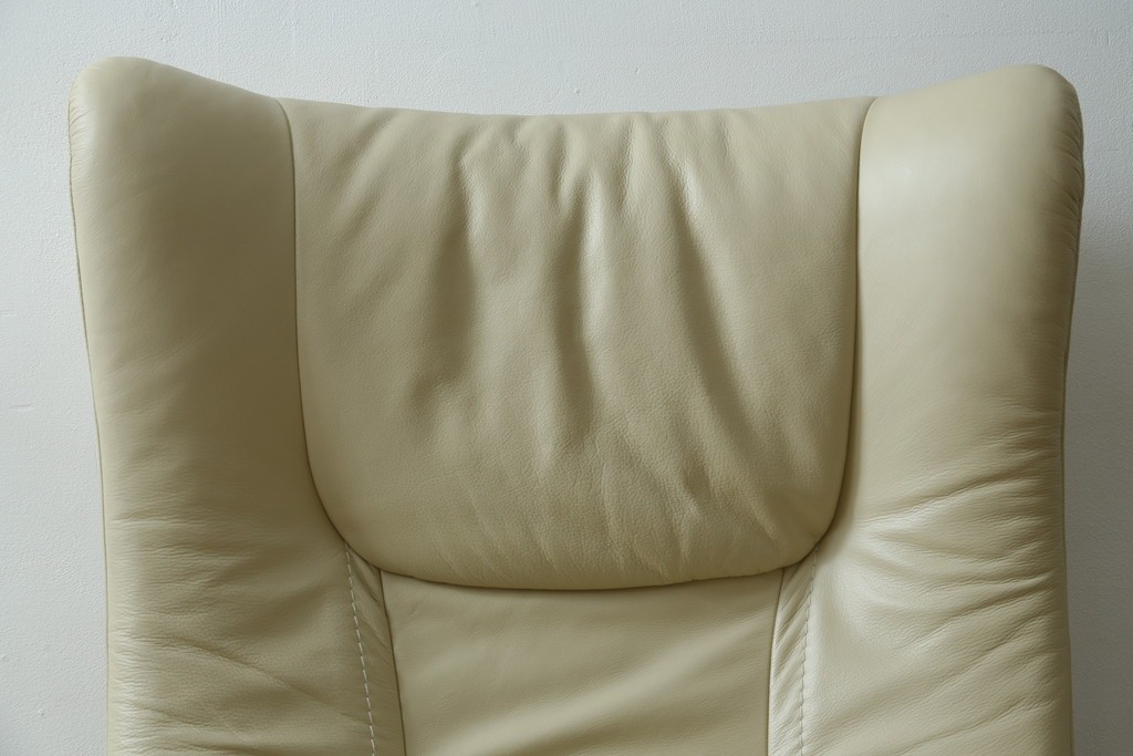 中古　美品　EKORNES(エコーネス)　Stressless Wing(ウィング)　本革　オットマン付きストレスレスチェア　定価約35万円　(R-088156)