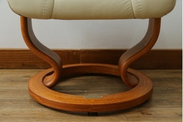 中古　美品　EKORNES(エコーネス)　Stressless Wing(ウィング)　本革　オットマン付きストレスレスチェア　定価約35万円　(R-088156)