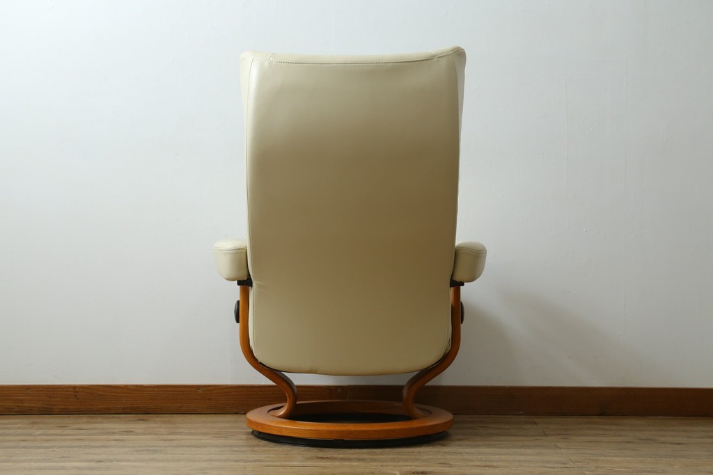 中古　美品　EKORNES(エコーネス)　Stressless Wing(ウィング)　本革　オットマン付きストレスレスチェア　定価約35万円　(R-088156)