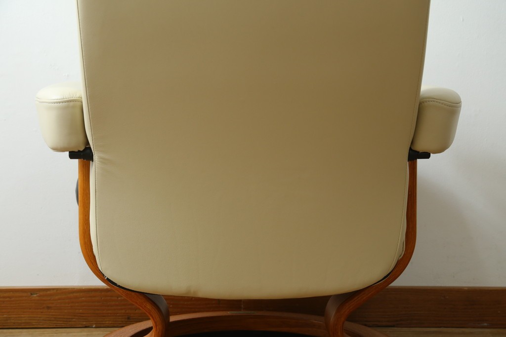 中古　美品　EKORNES(エコーネス)　Stressless Wing(ウィング)　本革　オットマン付きストレスレスチェア　定価約35万円　(R-088156)