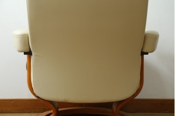 中古　美品　EKORNES(エコーネス)　Stressless Wing(ウィング)　本革　オットマン付きストレスレスチェア　定価約35万円　(R-088156)
